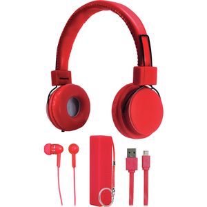 Audiology 4-in-1 Audio Set - Headphones, Earbuds, Battery Charger, USB Cable