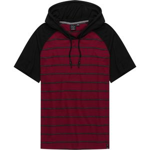 Burnside Court Striped Short Sleeve Hoodie w/contrasting sleeve - Men's