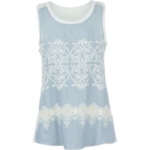 Dylan Chambray & White Hi-Lo Shirt - Women's