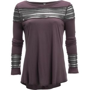 Free People Viscose Jersey Mesh Insert Roxy Shirt - Women's