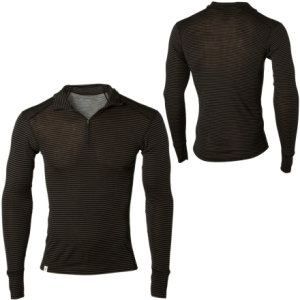 Ibex Woolies Zip T-Neck Stripe Top - Long-Sleeve - Men's