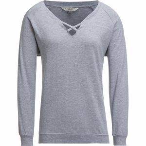 New York Laundry Basic French Terry Criss Cross Pullover - Women's
