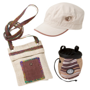 prAna Tonsai Package - Canvas Cadet Cap, Chalk Bag & Hemp Travel Pouch - Women's 