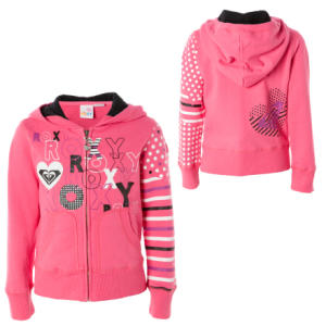 Roxy Sunset Stripe Full-Zip Hooded Sweatshirt - Little Girls'
