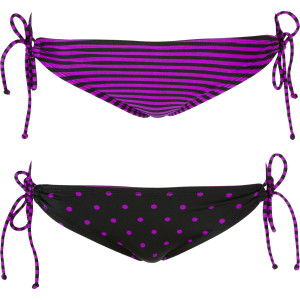 Roxy Rock Steady 70's Lowrider Tie Side Reversible Bikini Bottom - Women's