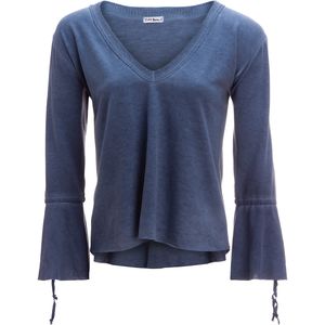 Violet Moon Oil Wash V-Neck Bell Sleeve Top - Women's
