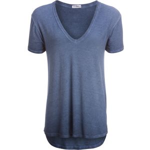 Violet Moon Oil Wash V-Neck Short-Sleeve Oversized Top -Women's