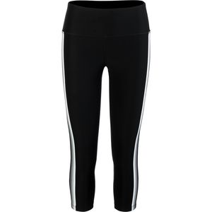 Vogo Activewear Solid Capri With 5 Color Knit Strip At Side Seam - Women's