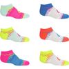 Asics Splatter No Show Socks - 6-Pair - Kids'&nbsp;Pink Glo Assorted