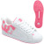See White/Crazy Pink/Metalic Silver DC Court Graffik Skate Shoe - Women's