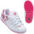 See White/Crazy Pink Print DC Court Graffik SN Skate Shoes - Kids'