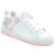See White/Metalic Silver/Pink DC Court Graffik SE Skate Shoes - Kids' 