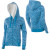 See Niagara Blue Oakley Geo Plaid Sherpa Fleece Full-Zip Hooded Sweatshirt - Women's