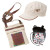 See Khaki/Gray Bubble/Natural prAna Tonsai Package - Canvas Cadet Cap, Chalk Bag & Hemp Travel Pouch - Women's 