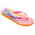See Magenta Print w/Pink Upper Roxy Palm Beach Sandal - Women's