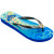 See Turquoise Print w/Brown Upper Roxy Palm Beach Sandal - Women's