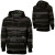 See Black Volcom Ripped Quilted Full-Zip Hooded Sweatshirt - Men's