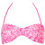 See Bright Pink Volcom Letter Mess Bandeau Bikini Top - Women's