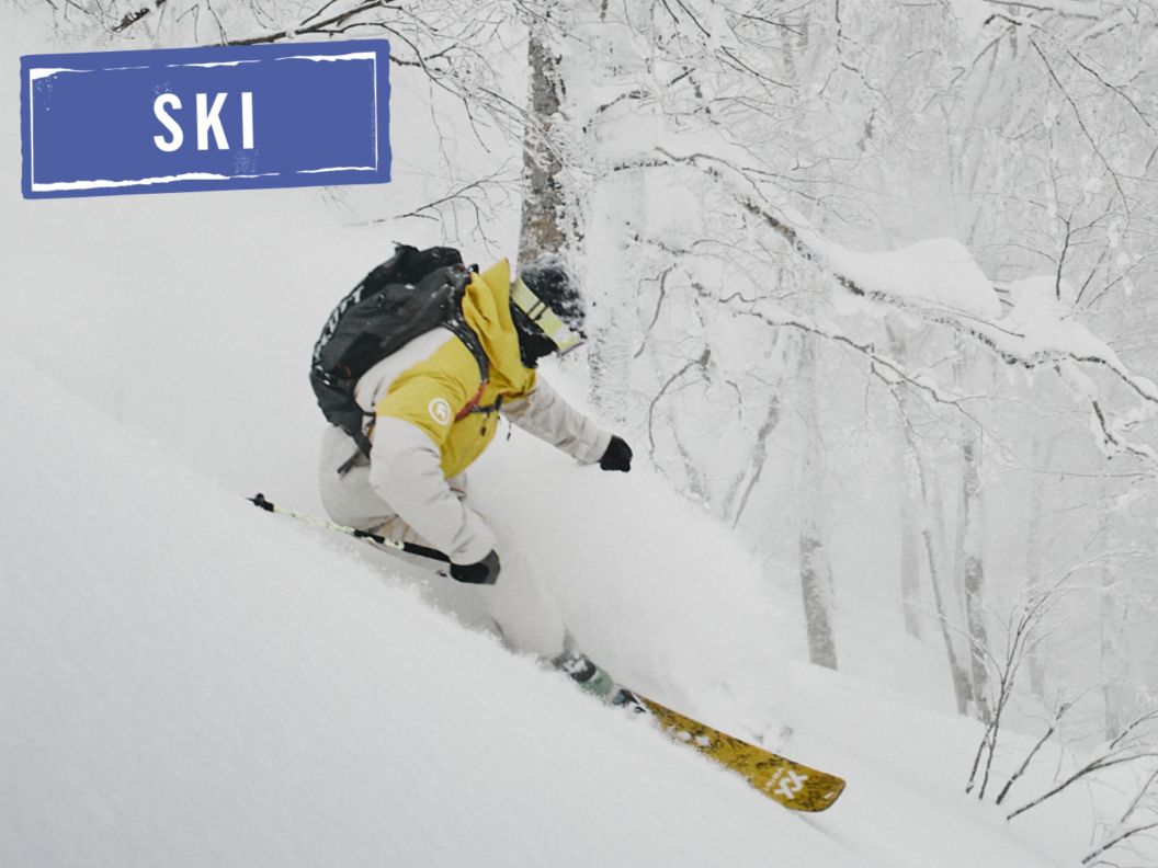A skier on a pow day. 
