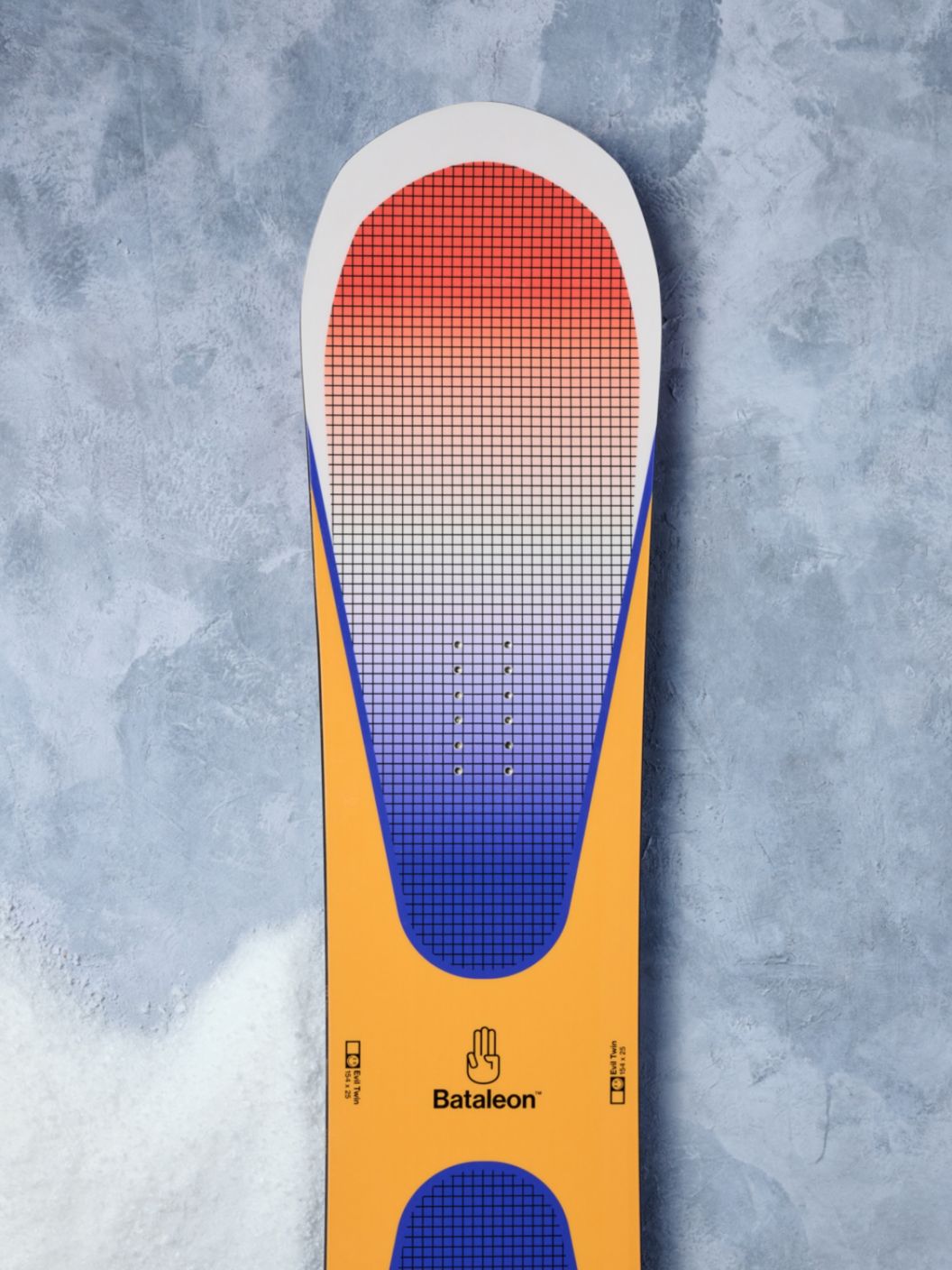 The Bataleon Evil Twin snowboard. 
