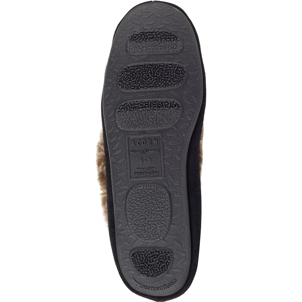 Acorn Moc Slipper Donna - Pantofole Con Tacco In Pelle Scamosciata Pieghevole E Fodera In Pile - Suola Gomma Indoor/Outdoor - 2