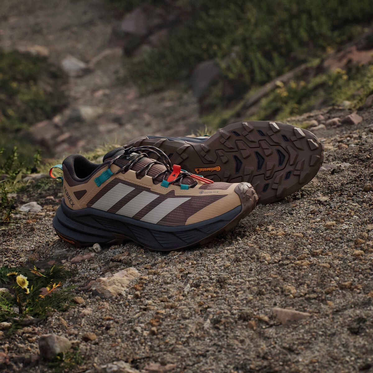 Мужские кроссовки Adidas TERREX Terrex Freehiker SL GTX, цвет: Земляной / Бирюзовый — фото 7