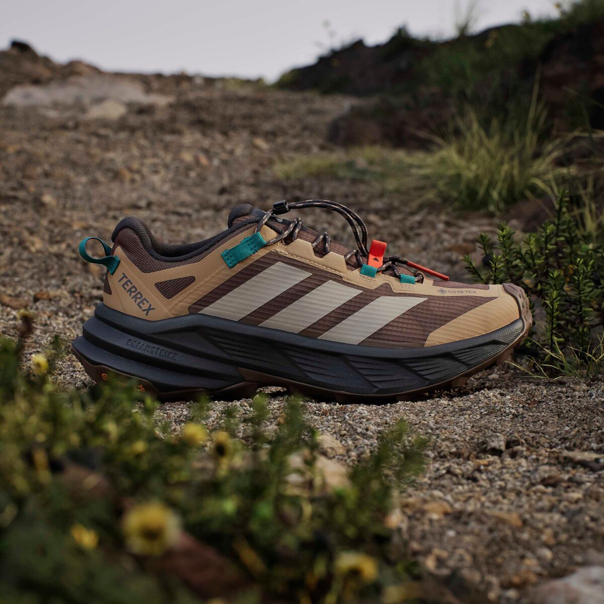 Мужские кроссовки Adidas TERREX Terrex Freehiker SL GTX, цвет: Земляной / Бирюзовый — фото 2