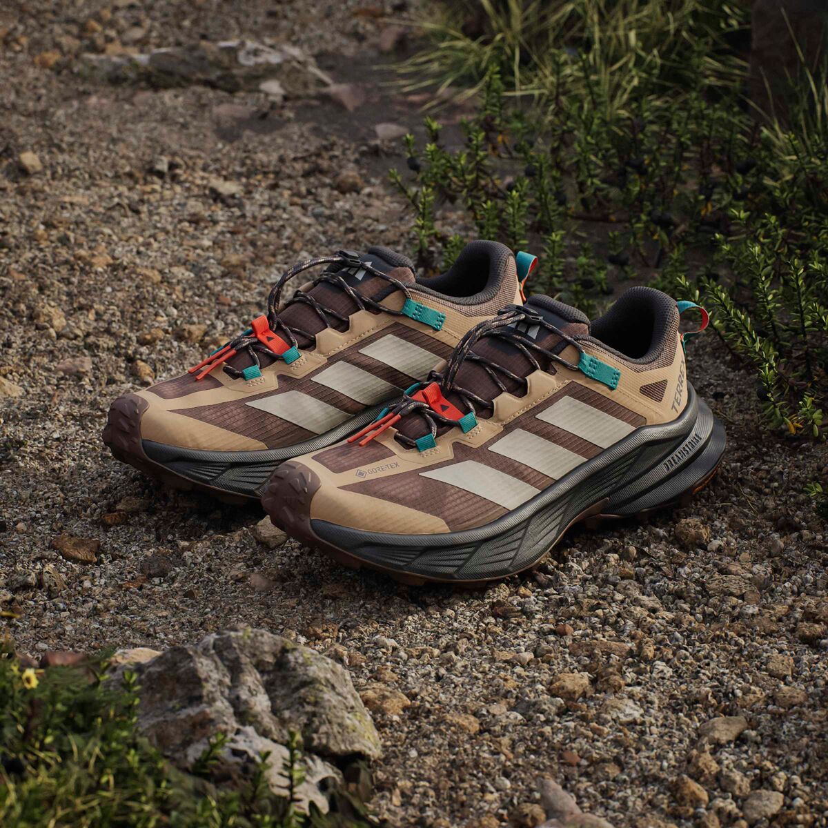 Мужские кроссовки Adidas TERREX Terrex Freehiker SL GTX, цвет: Земляной / Бирюзовый — фото 4