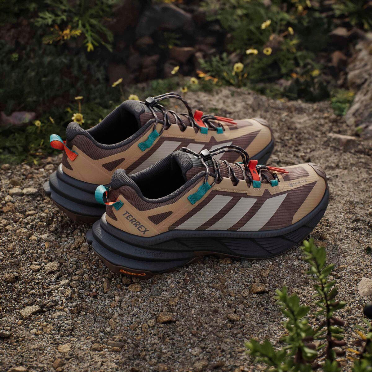 Мужские кроссовки Adidas TERREX Terrex Freehiker SL GTX, цвет: Земляной / Бирюзовый — фото 5