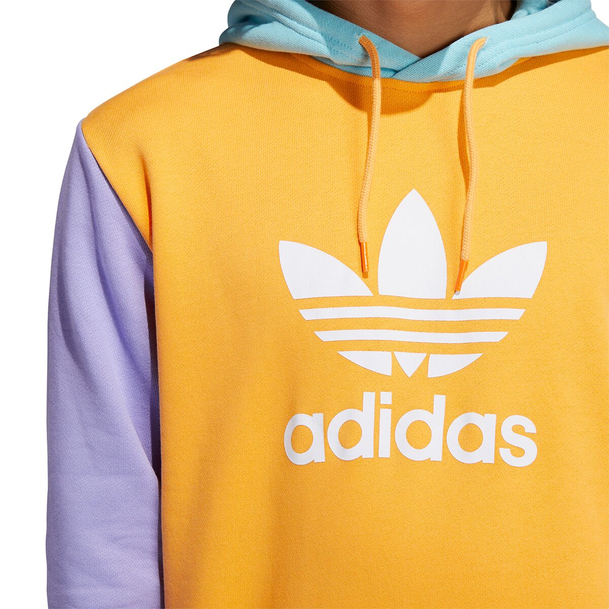 blocked trefoil hoodie