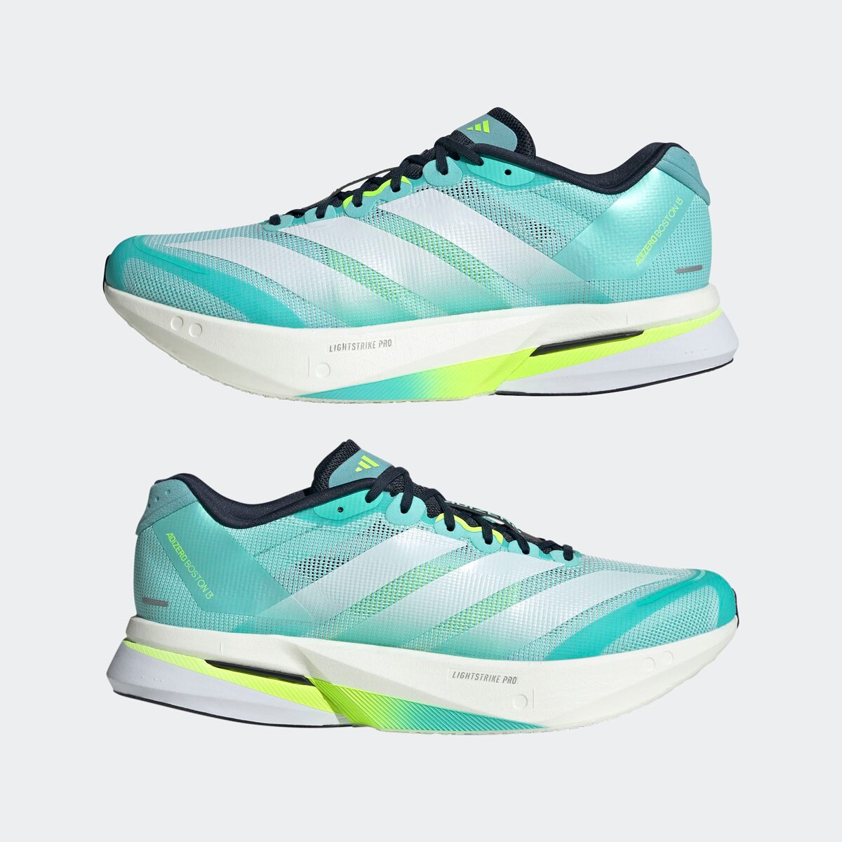 Мужские кроссовки Adidas Adizero Boston 13 Running, цвет: Аквамариновый / Белый — фото 9