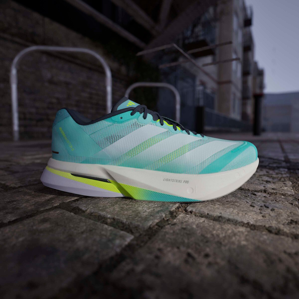 Мужские кроссовки Adidas Adizero Boston 13 Running, цвет: Аквамариновый / Белый — фото 11