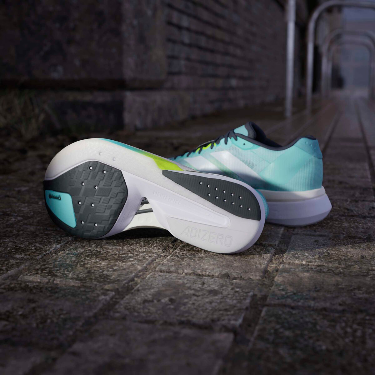 Мужские кроссовки Adidas Adizero Boston 13 Running, цвет: Аквамариновый / Белый — фото 12