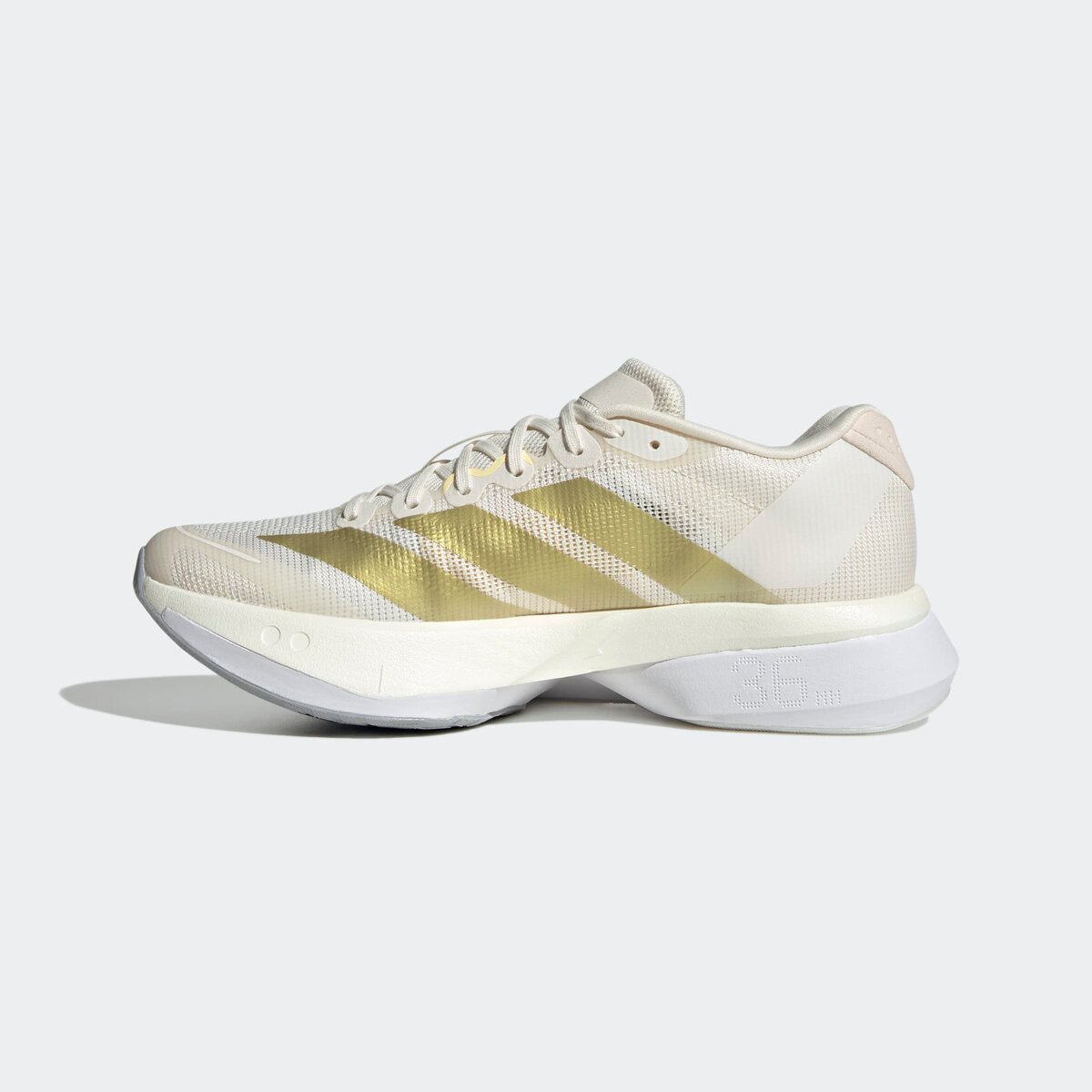 Женские кроссовки Adidas Adizero Boston 13 Running, цвет: Меловой белый / Золотой — фото 4
