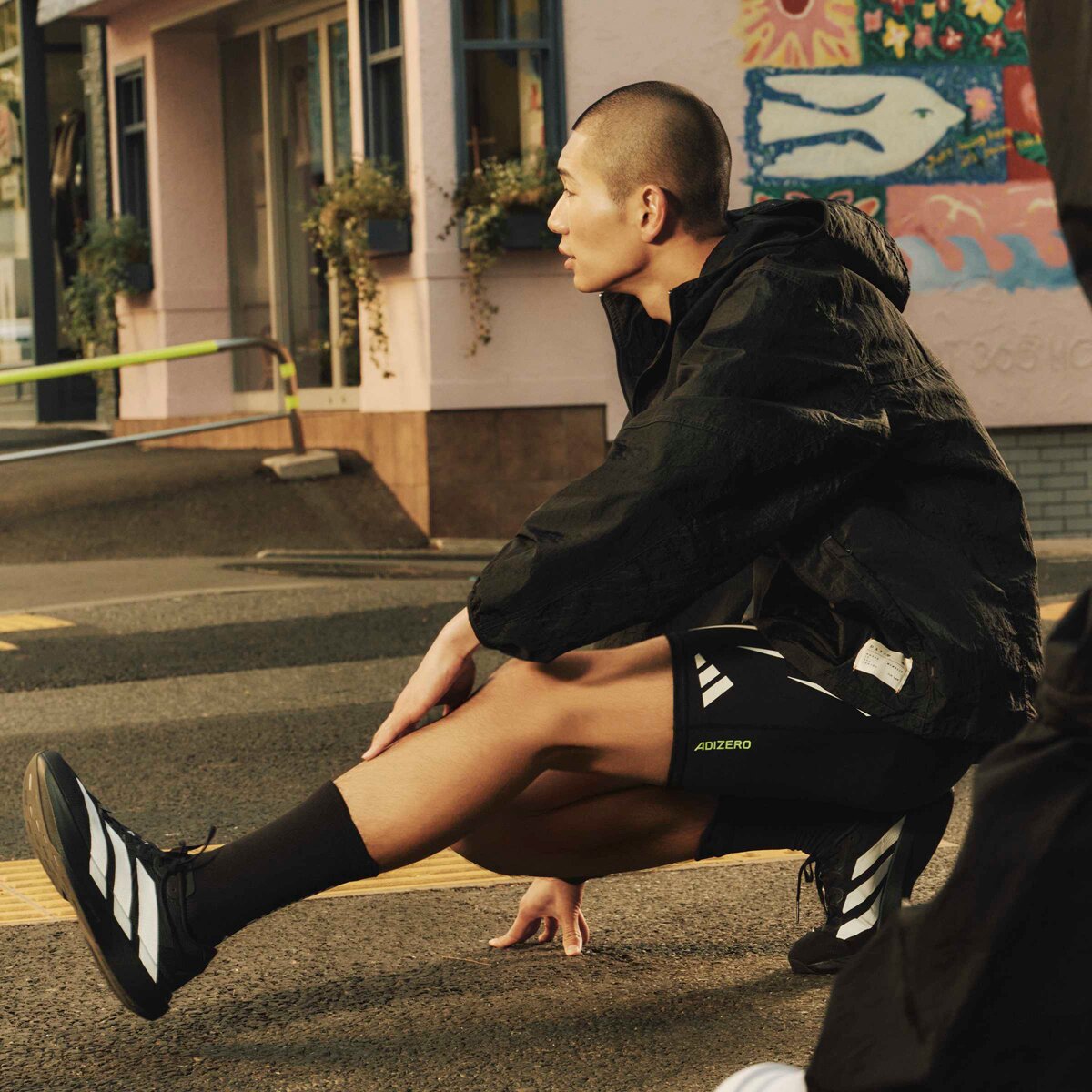 Мужские кроссовки Adidas Adizero Evo SL Woven Running, цвет: Чёрный / Белый — фото 10