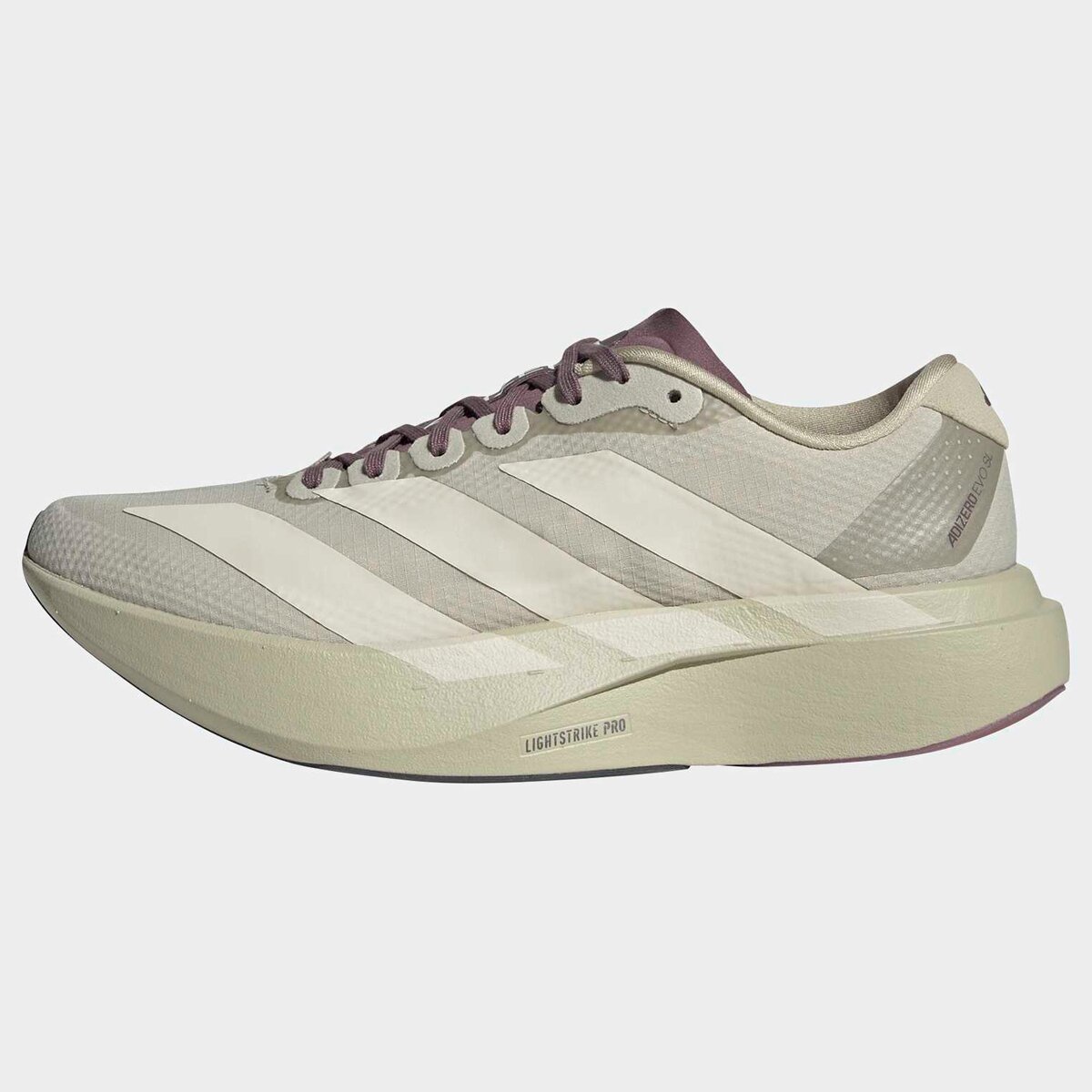 Женские кроссовки Adidas Adizero Evo SL Woven HK Running, цвет: Серый / Теневой инжирный — фото 10