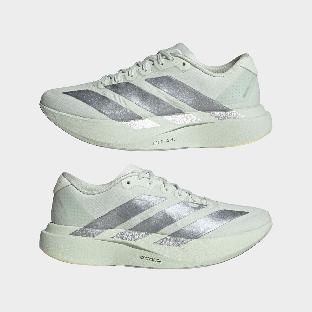 Женские кроссовки Adidas Adizero Evo SL Woven Running, цвет: Нефритовый / Серый — фото 4