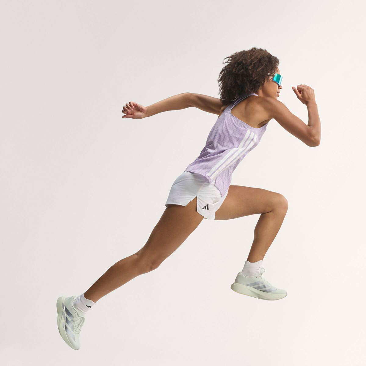 Женские кроссовки Adidas Adizero Evo SL Woven Running, цвет: Нефритовый / Серый — фото 6