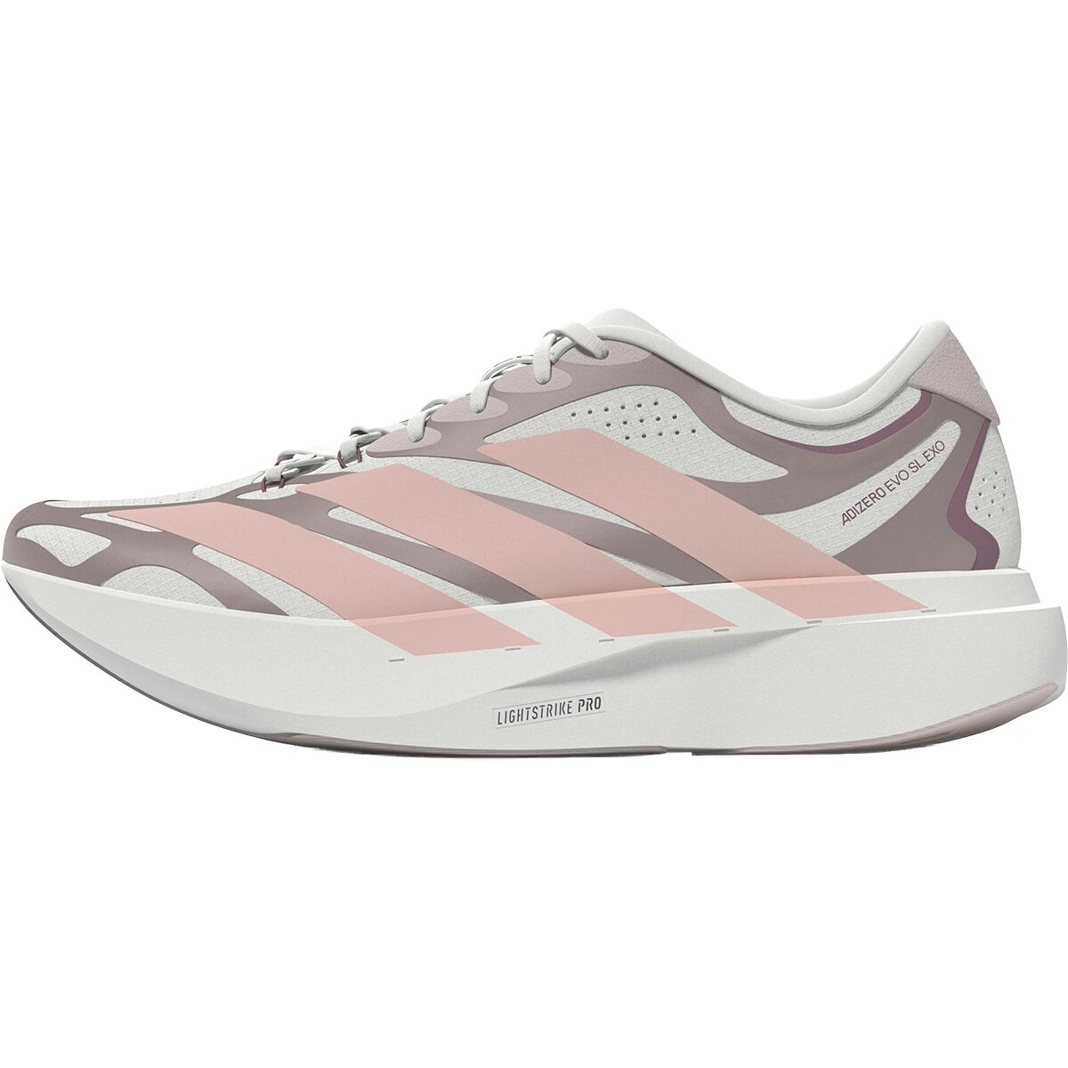 Женские кроссовки Adidas Adizero Evo SL Exo Running, цвет: Облачный белый / Пудровый розовый