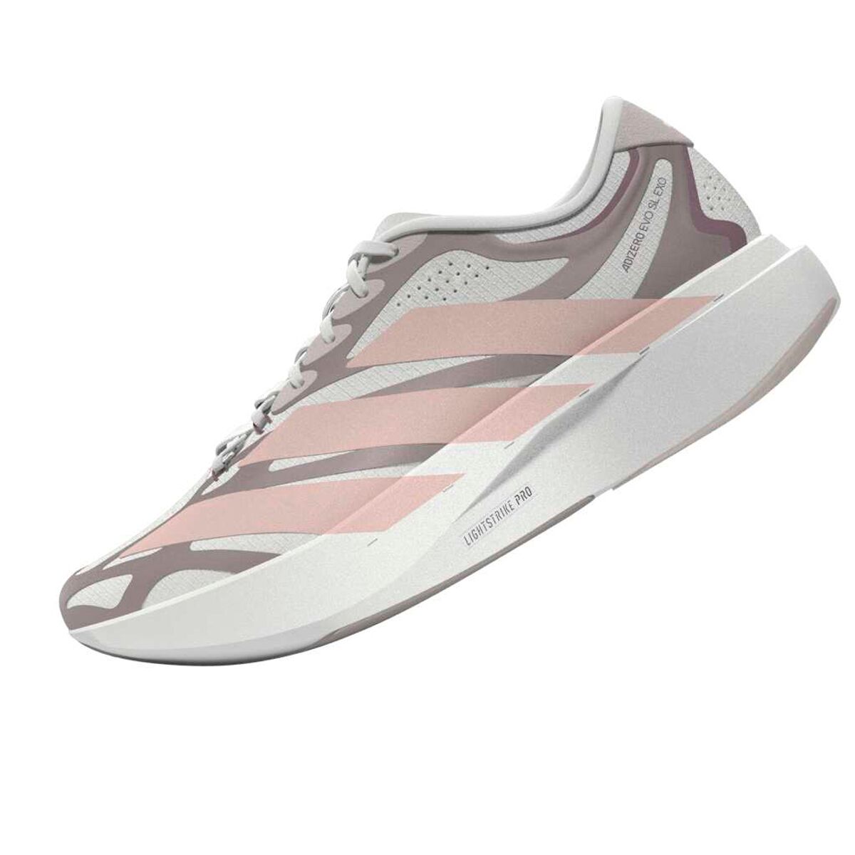 Женские кроссовки Adidas Adizero Evo SL Exo Running, цвет: Облачный белый / Пудровый розовый — фото 5