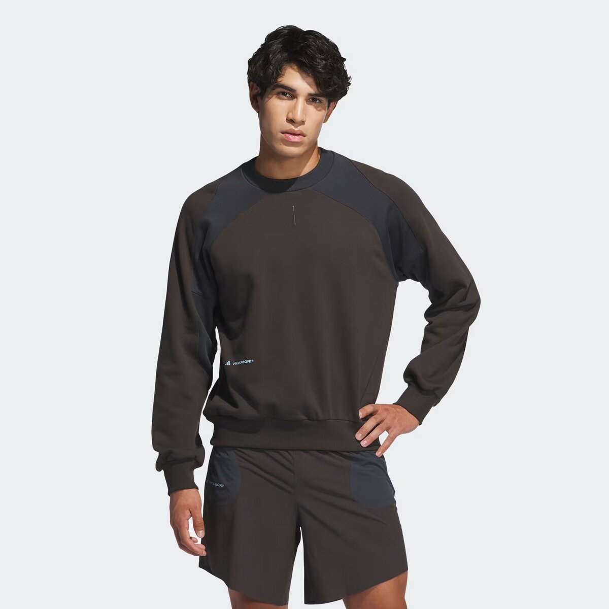 Толстовка adidas x Hermanos Koumori Crewneck, цвет: Коричневый / Серый — фото 8