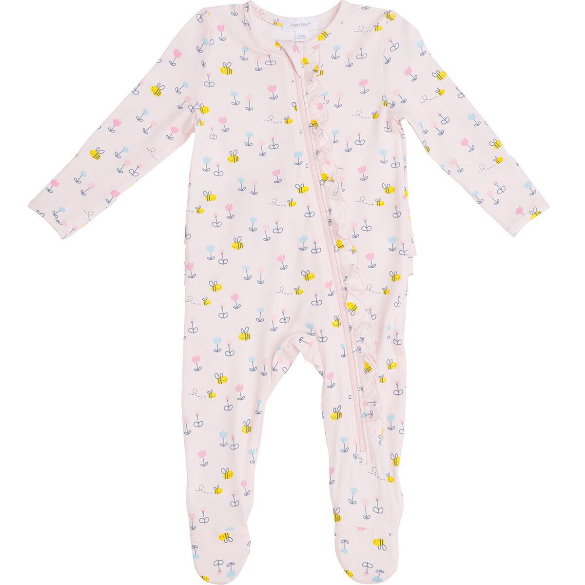 Angel Dear Ruffle Front Zipper Footie Pajamas Infant Girls