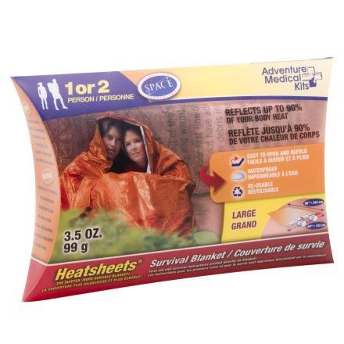 Adventure Ready Brands Heatsheets Survival Blanket Two Person Hike & Camp