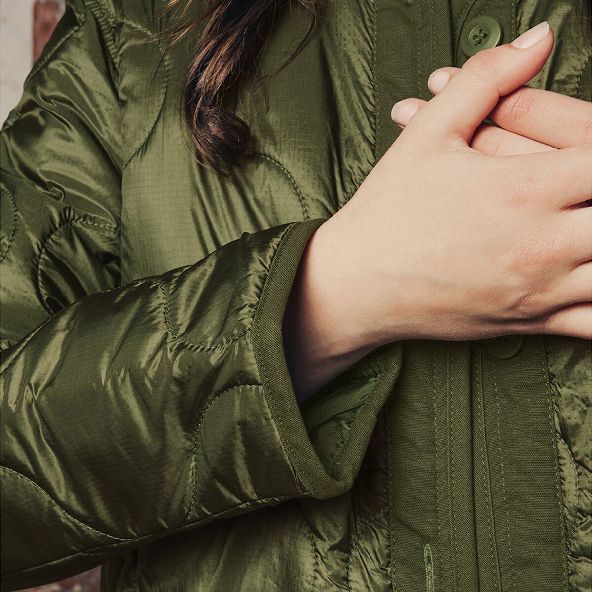 Alpha Industries Long Quilted Liner Jacket Women's Clothing