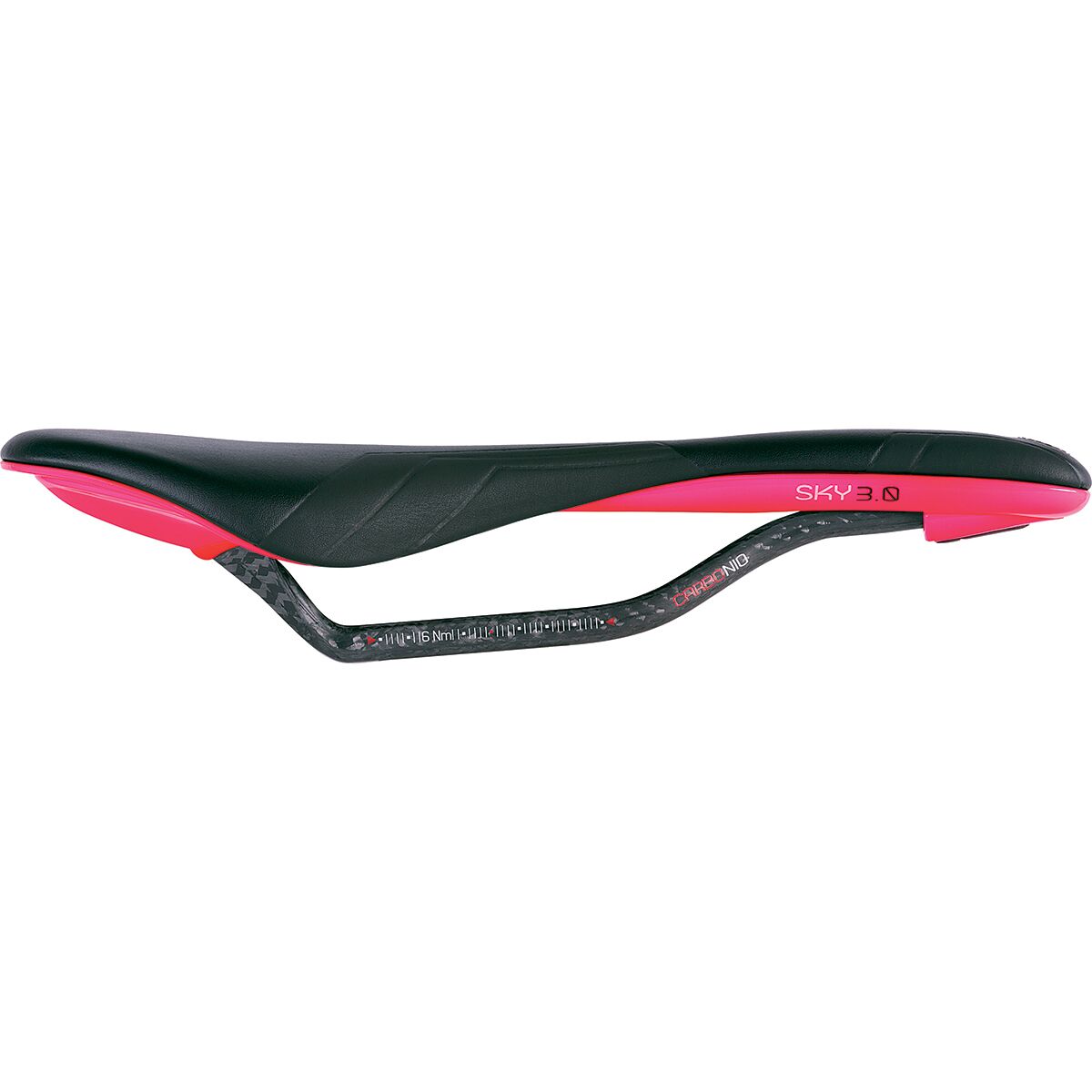 Selle De Vélo Astute Sky Lite VT 3.0 - Rail Carbone - Noir/rouge Fluo - Occasion Italie