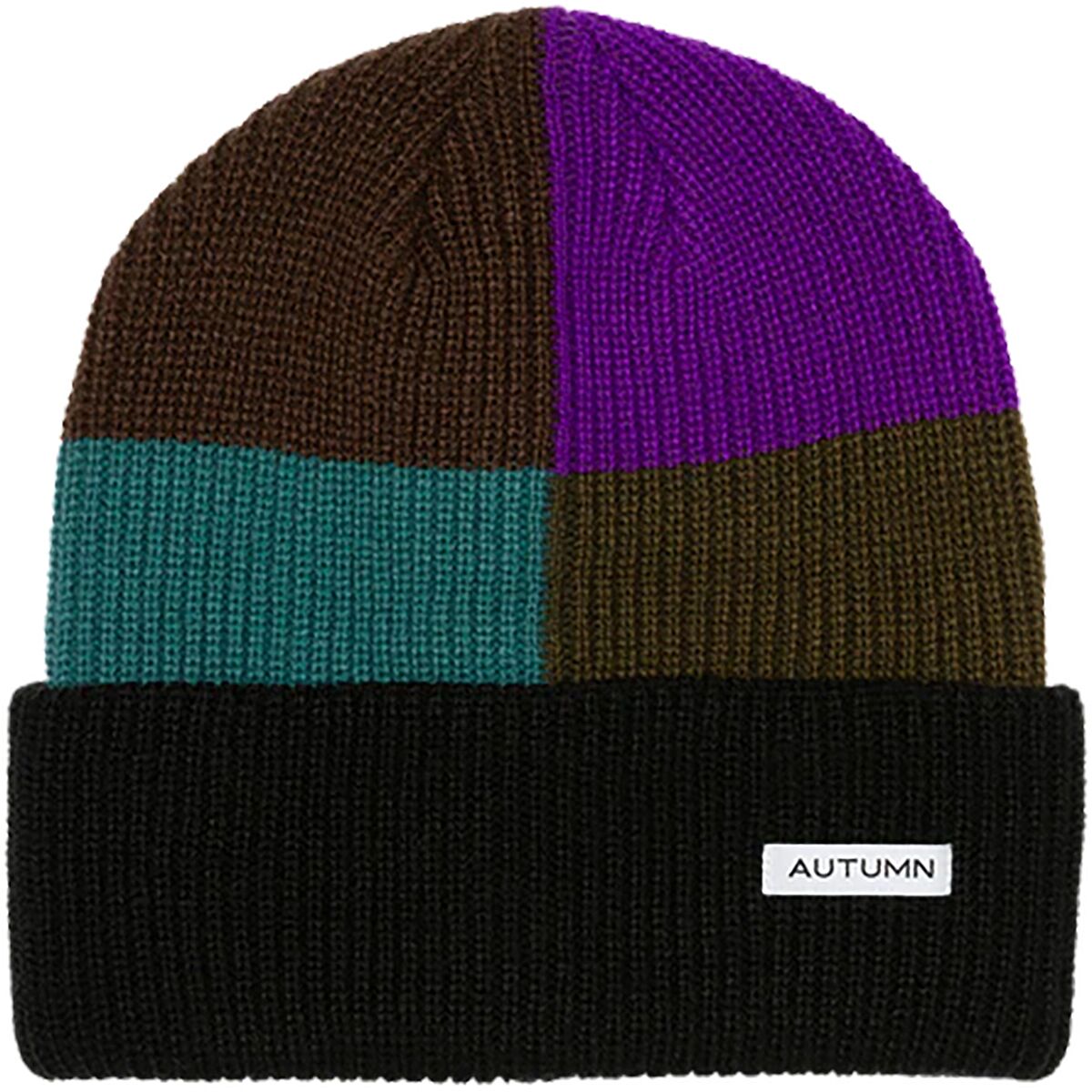 GURU SHOP Wollmütze Patchwork Beanie – Braun, Schafwolle, Kuschelig, One Size