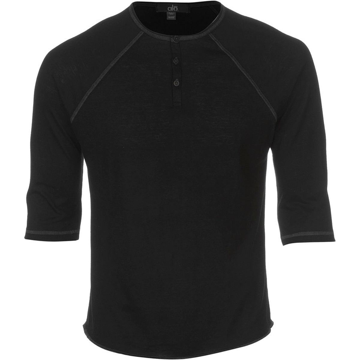 ALO YOGA Athletic Raglan Henley Shirt 3/4Sleeve Men's Clothing