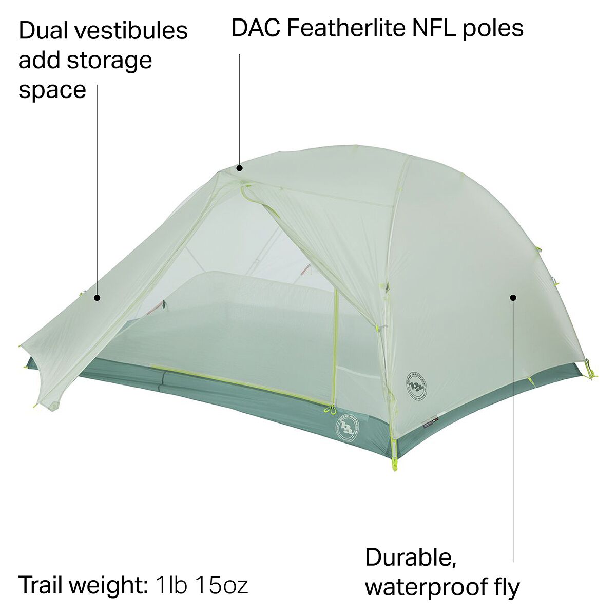 Big Agnes Tiger Wall 2 Platinum Tent: 2-Person 3-Season