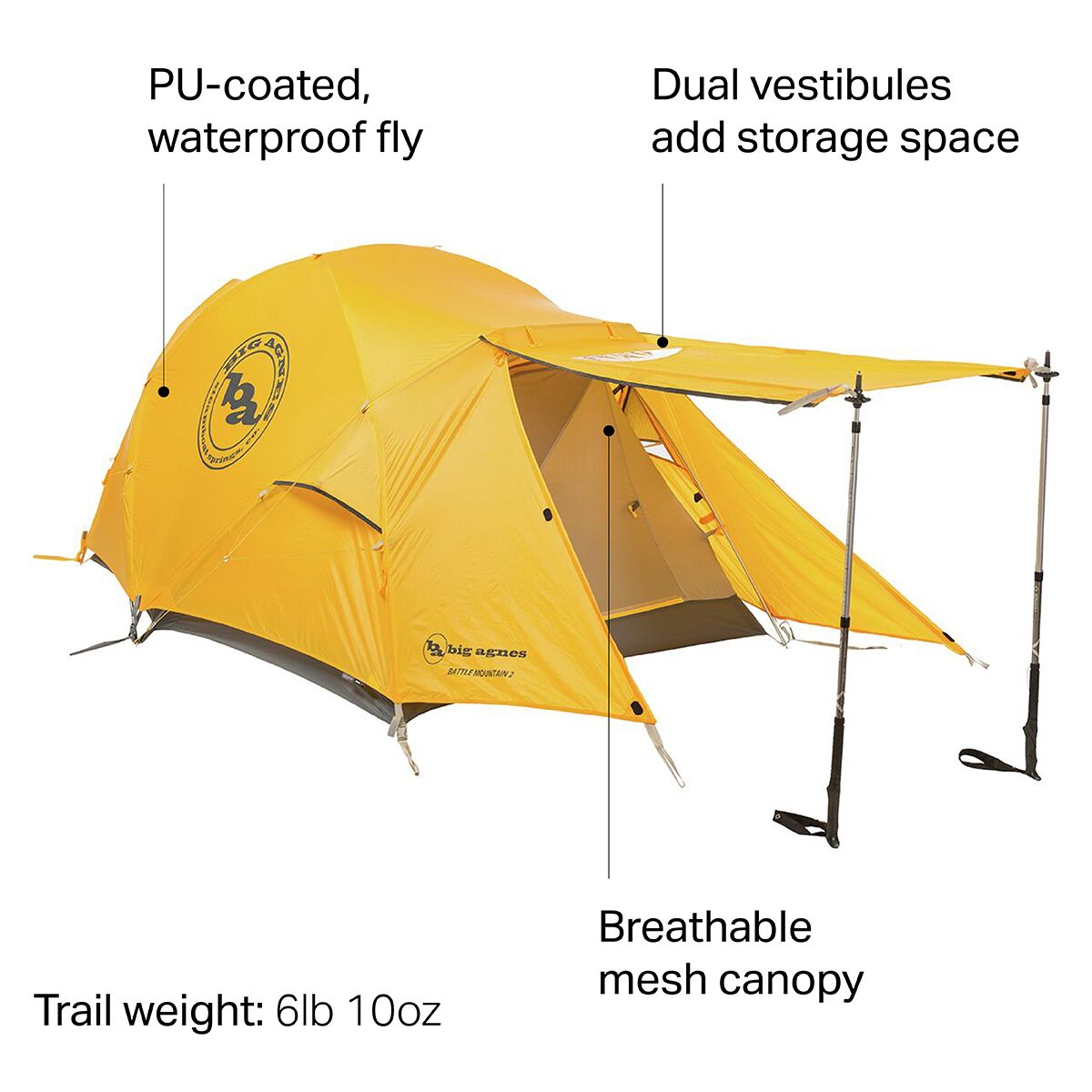 Big Agnes Battle Mountain 2 Tent: 2-Person 4-Season