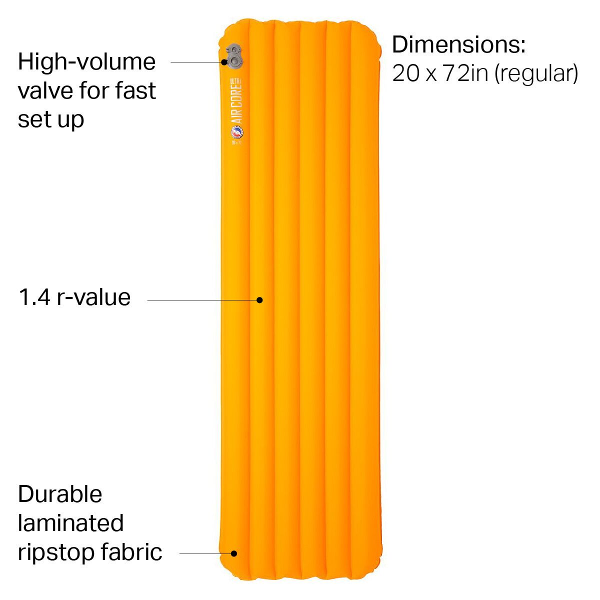 Big Agnes Air Core Ultra Sleeping Pad Hike & Camp